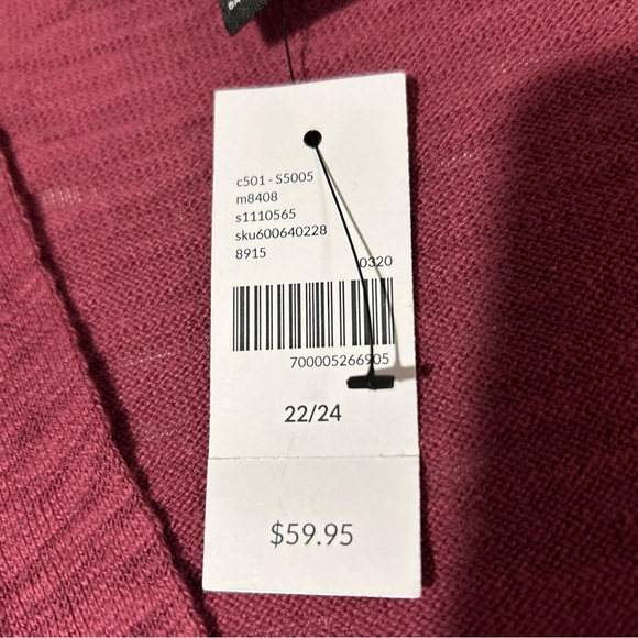 NWT Lane Bryant Duster Women’s 22-24 Deep Pink Wrap Sweater Lightweight Sheer - Picture 8 of 10